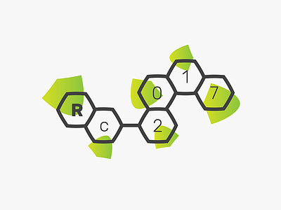 Reactive concept ci geometric gradient green hexagon identity modular react reactive white