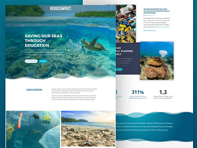 Ocean Conservation Landing Page conservation landing page non-profit ocean waves website