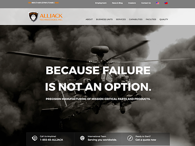 Defense Manufacturing Website defense manufacturing web design website