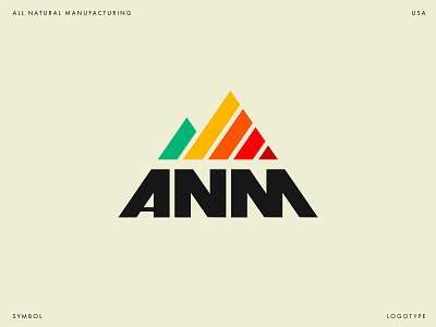 Logotype - All natural manufacturing 80s anm branding colour design food graphic design greatlogo identity line logo logotype manufacturing mount symbol typographica usa