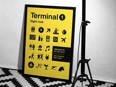 Terminal 1 airport helsinki helvetica icon lufthansa nightclub party pilot plane poster sky stuardess