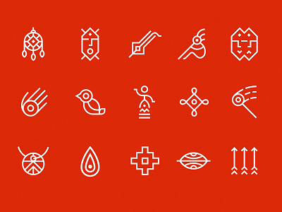 Icons for INAYA Festival website ancient dreamcatcher ethno icon line lineart nature tribal tribe