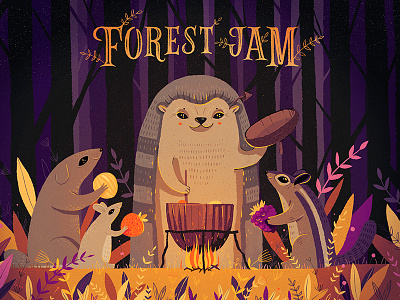 Forest Jam autumn chipmunk fire forest friendship hedgehog jam mouse nature rat