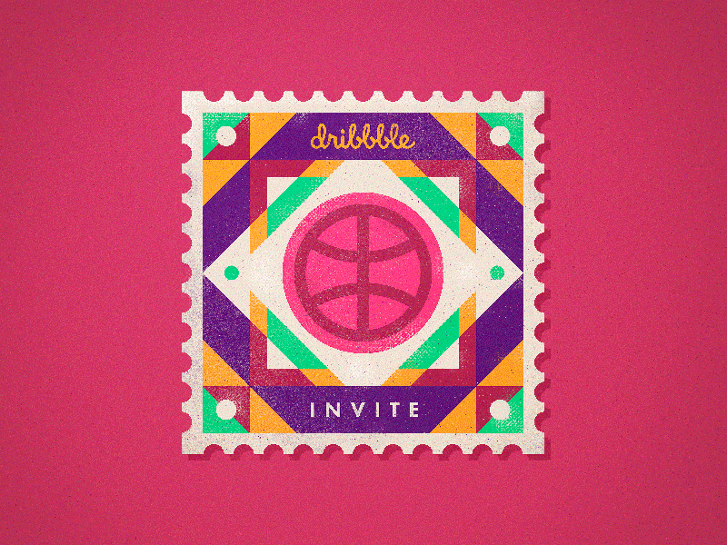 Dribbble INVITE animation draft dribbbleinvite eye hippie invitation invite psy stamp visualeffect