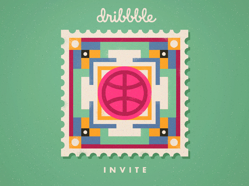 Dribbble INVITE (variant 2) animation buddha dribbbleinvite eye geometry invitation invite mandala psy stamp