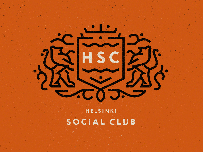 Helsinki Social Club club coat of arms crown heraldry lion logo luxury night party shield