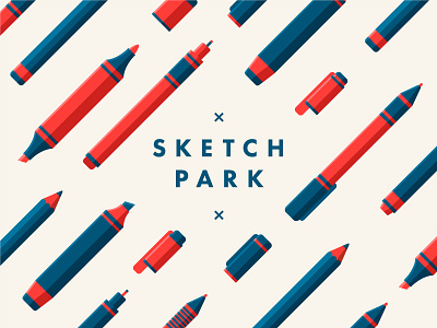 Scetch Park drawing flat liner marker park pattern pen pencil school sketch