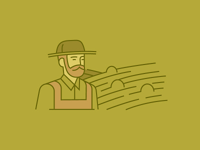Icon for Annual Report beard eco farm farmer field hat icon illustration man nature wheat