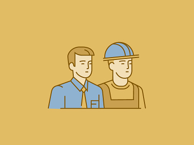 Icon for Annual Report build character helmet icon illustration man office partners tie