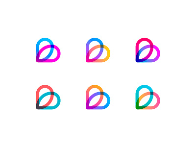 Boksi app bright colors gradient heart logo logotype love sweet