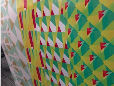 Printed Patterned Vinyl and wallpaper cold colourful colours geometric pattern surface design vinyl wallpaper