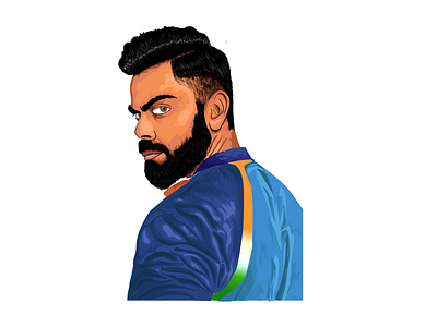 Virat Kohli Illustration art color creative cricket design digital digitalart dribbble illustration illustration art illustrator vector vectorart virat kohli wacom