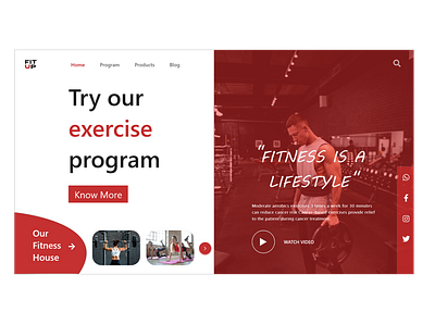 Fitness Website Design creative creative design designs dribbble enroll excercise fitness fitup gym program trainer ux ui website website design