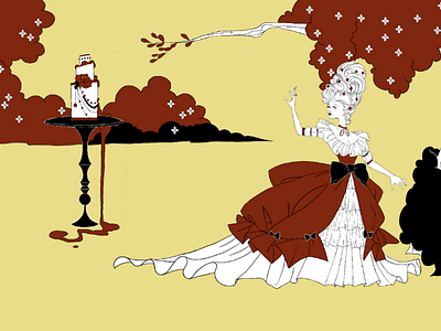 Marie Antoinette Art Nouveau cory illustrates illustration