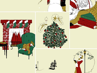 Christmas cards christmas cory illustrates design digital art illustration vintage