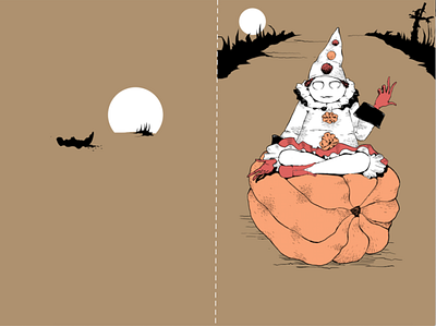 Halloween is Coming Series | Clown Card design halloween illustration vintage card