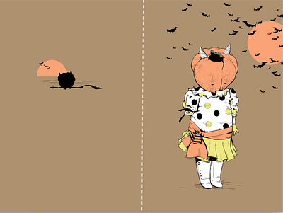 Halloween is Coming Series | Mary Pumpkin-Head design illustration pumpkin vintage