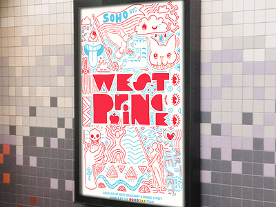 West Prince Subway Poster branding design illustration logo