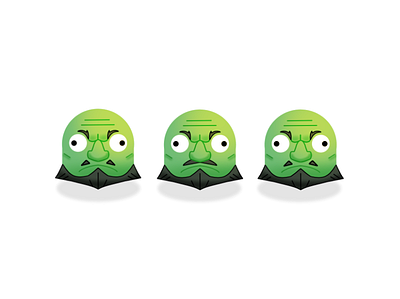 3 Green Heads design emoji icon illustration spirited away