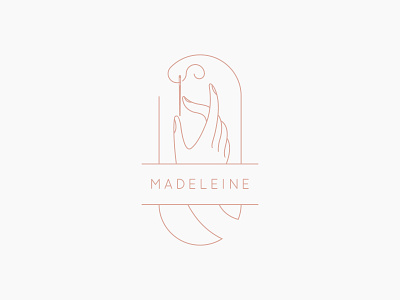 Madeleine logo delicate design dolls hand hand logo handcrafted handmade illustration line art line art logo line logo logo logo badge needle needlework sewing tailoring tilda dolls vintage logo