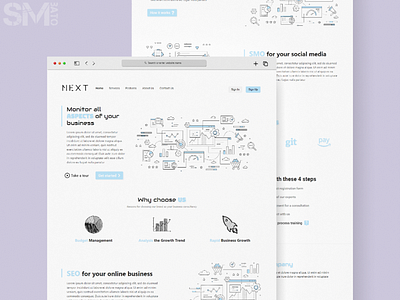 NEXT Digital Marketing Landing page branding design digital digitalmarketing elementor graphic design illustration ui uiux ux web webdesign website wordpress