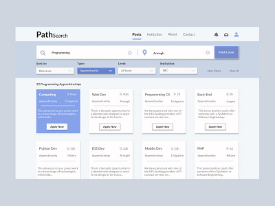 Path Search apprentice college graduation northern ireland uidesign webdesign webdevelopment