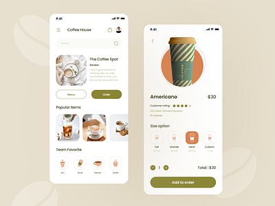 Coffee store Mobile app - UI/UX design app app design coffee store coffee store coffeeapp design mobile app ui uidesign uiux design user experience user interface ux uxdesign