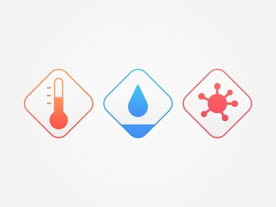 animation icons animation gif icons thermometer virus water