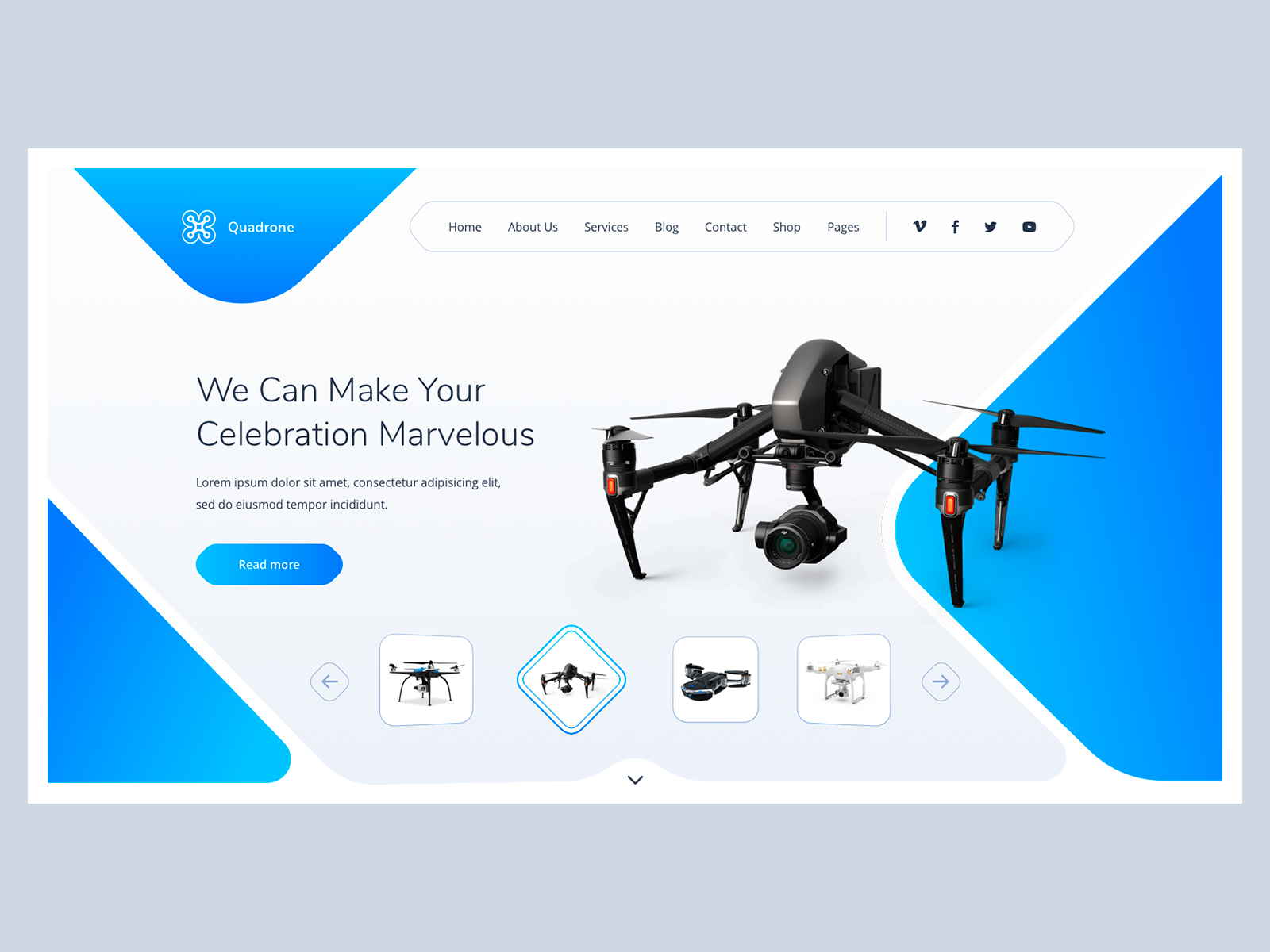 drone design site by Slava Kharkov on Dribbble