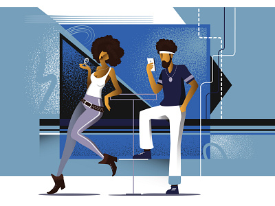 Disco club afro club disco illustration illustration art illustrator selfie