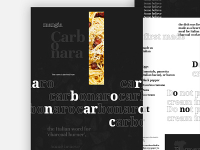 How do you like your Carbonara? art direction design digital design marketing typography uiux visual design website