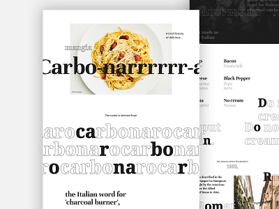 How do you like your Carbonara? art direction branding digital digital design marketing typography uiux visual design website