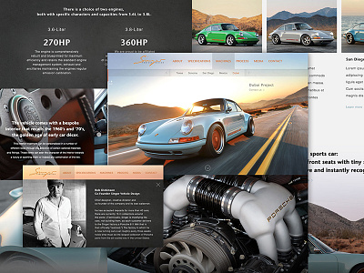 Singer Porsche Redesign art direction automotive cars design digital digital design marketing porsche singer typography ui uiux visual design website