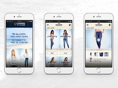 Hollister Co. Jeans Campaign - Mobile art direction digital design jeans mobile retail uiux website