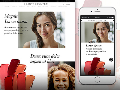 Beautycounter Landing Page Concept