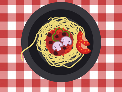 top view of spaghetti dish ai design dish illustrator mushroom spaghetti spaghetti dish tomato top view top view of spaghetti dish vector