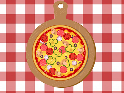 top view of pizza dish ai design dish illustrator pizza top view vector