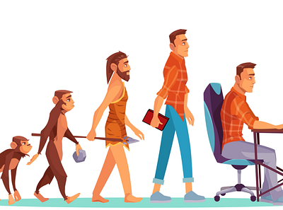 evolution... aftereffects animation design evolution gif illustrator monkey motion motiongraphics vector