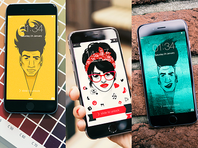 iPhone Wallpapers background behance character design free freebies hair hipster iphone new threadless wallpaper