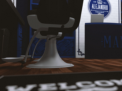 Barbershop -3D design- 3d barbercrew barbershop behance design interior new render shoot