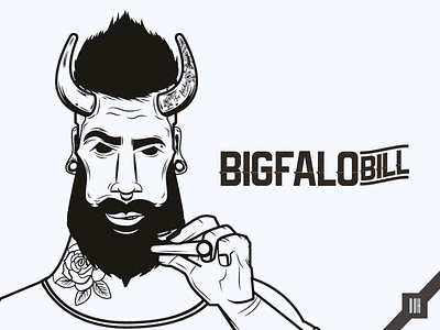 Branding - Bigfalobill (sketch-1) animal behance branding clothes identity logo new shoot sketch smoke tattoo wear