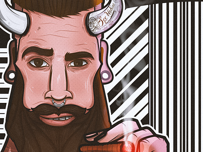 Bigfalobill beard behance brand character color domivakero logo naming tattoo testing vector