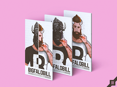 Bigfalobill-Híbrido beard behance brand character color domivakero logo naming tattoo testing vector
