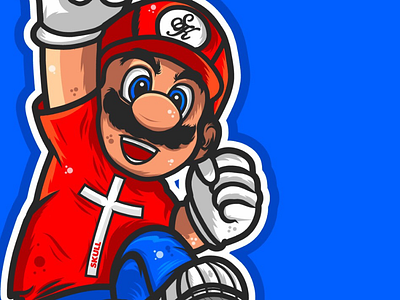 Mario for Skull company arcade blue character design mario bross nintendo red vector