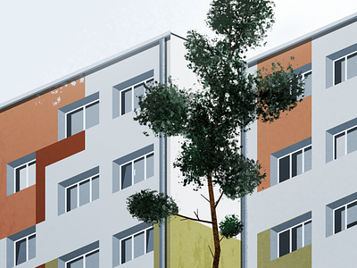 Block apartament architecture city elevation illustration poland