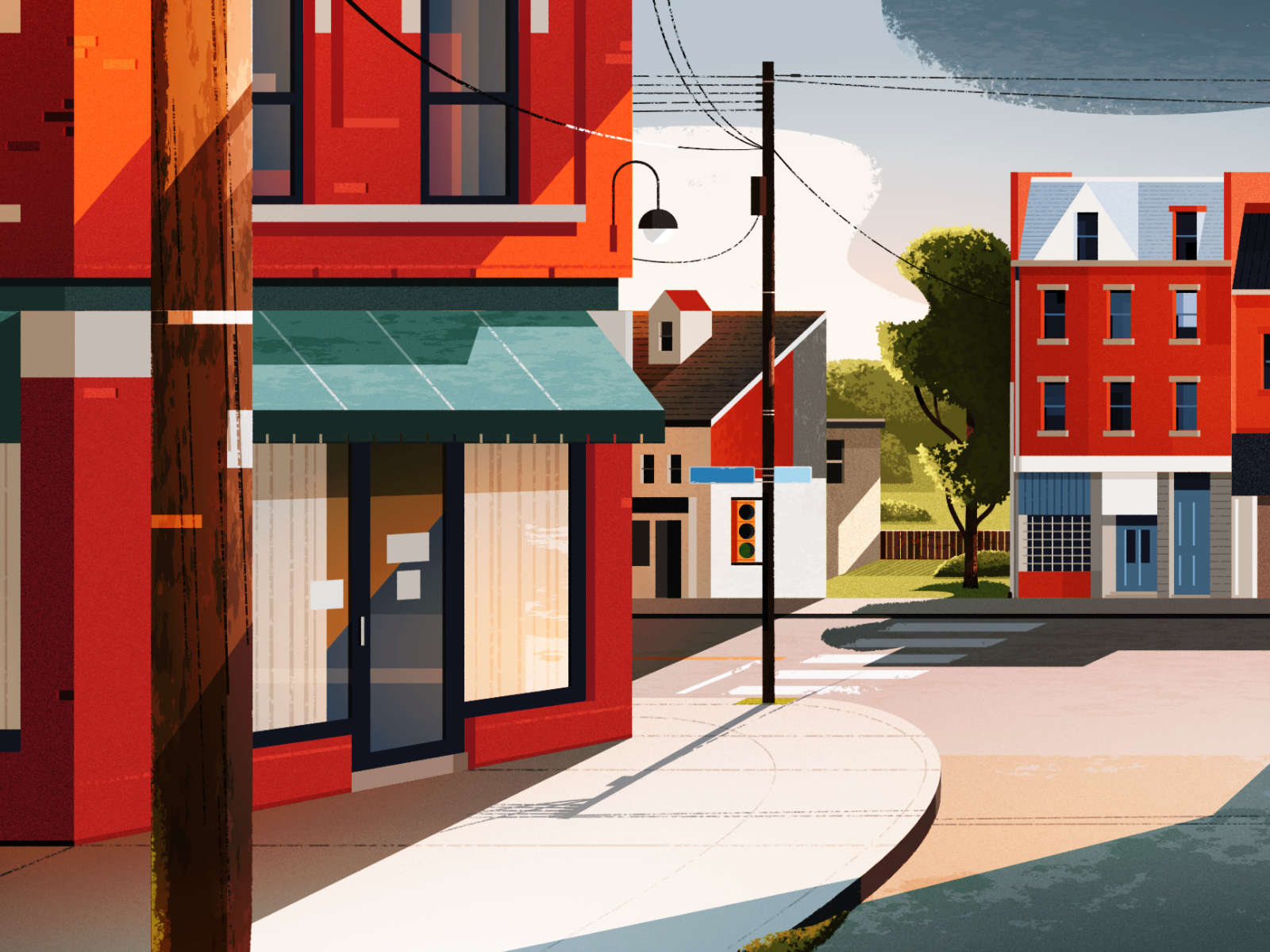 Pittsburgh, PA landscape illustration architecture illustration street usa town city usa city illustration landscape pennsylvania pittsburgh