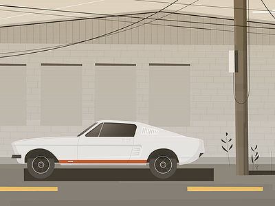 American style america ford illustration mustang street