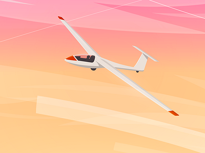 Glider airplane clouds fly flying glider illustration sky
