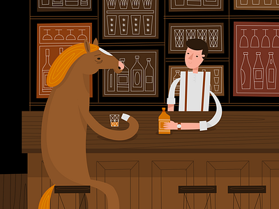 A horse walks into a bar