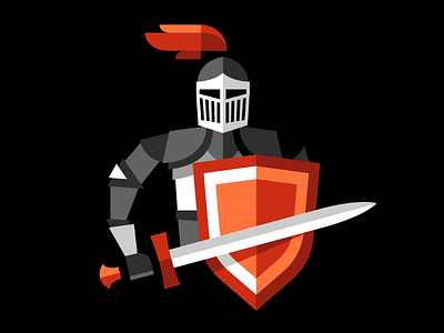 Knight armour knight logo logotype shield sword